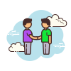 two people shaking hands icon